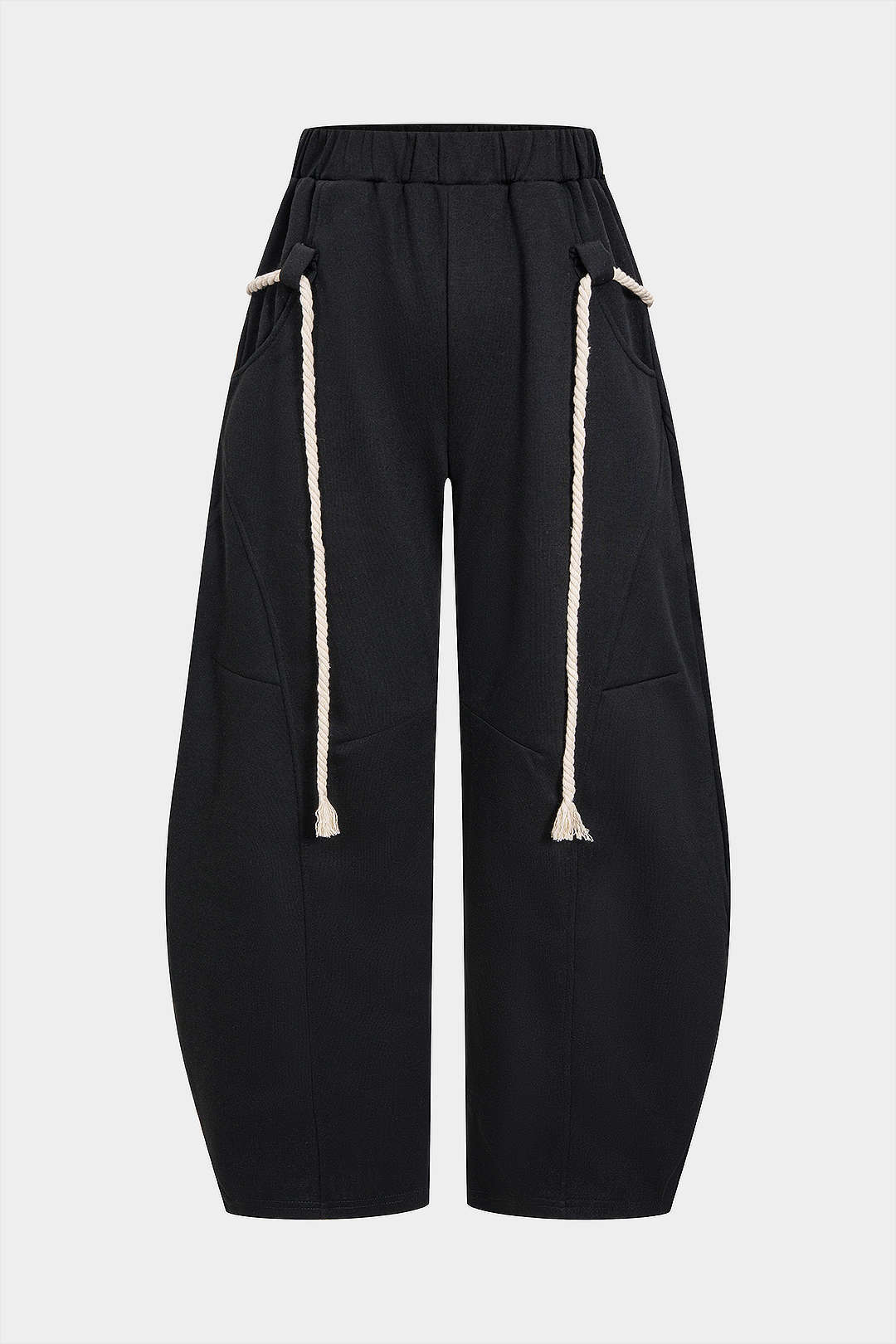 Pantalon met trekkoord en wijde pijpen
