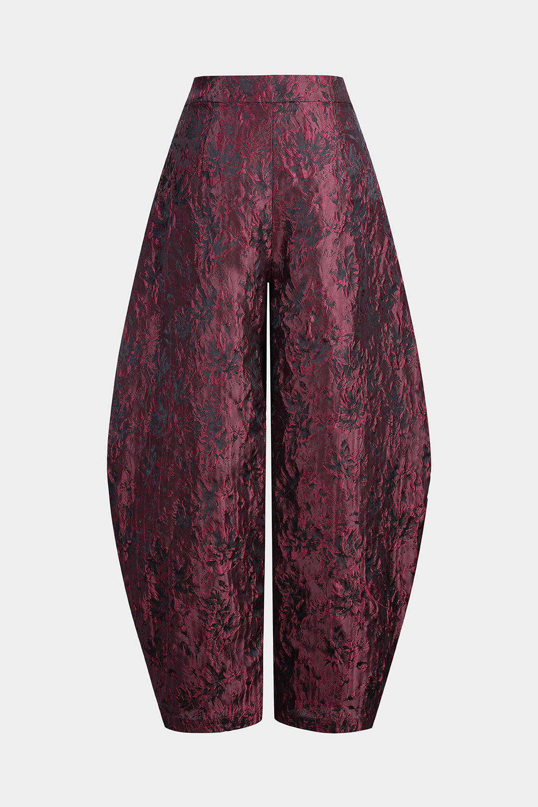 Bloemenprint jacquard broek met rits en wijde pijpen