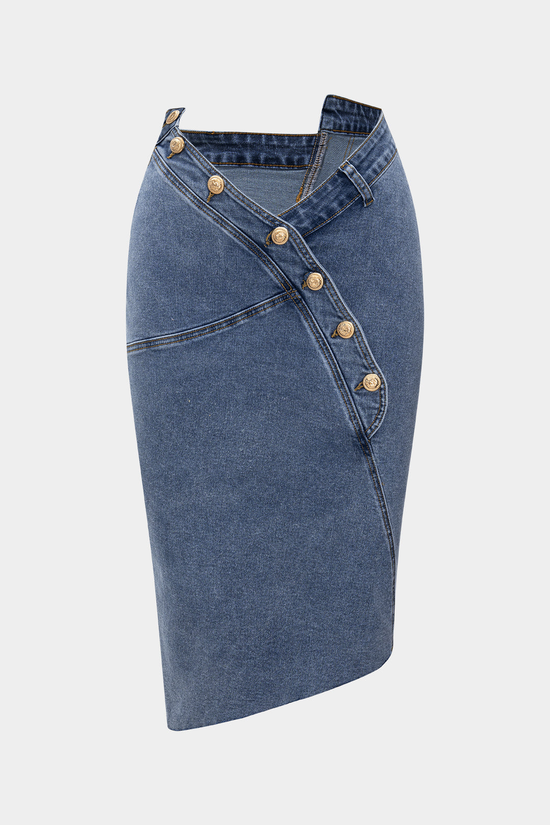 Denim rok met knoopjes