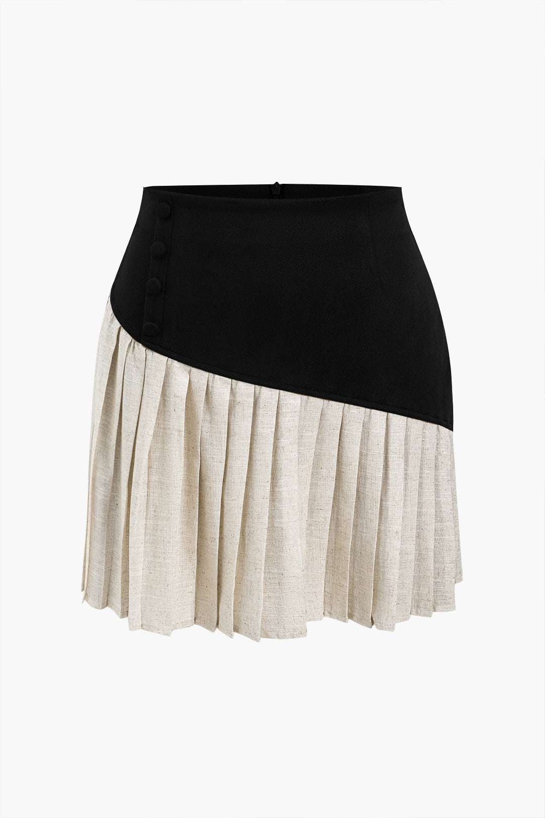 Linnen patchwork rok met knoopjes
