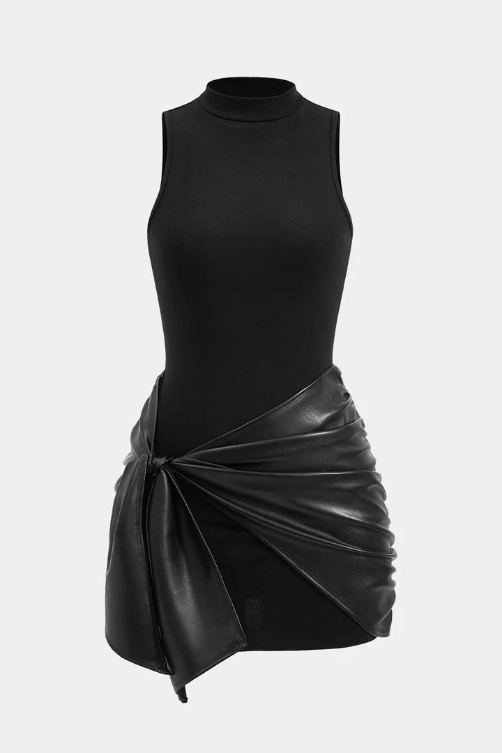 Mouwloze mini-jurk met strik