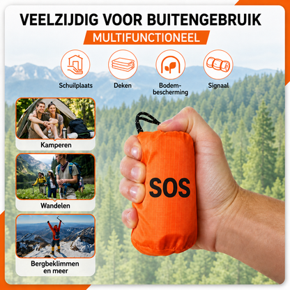 SOS Noodslaapzak - Houdt tot 90% van je lichaamswarmte vast in noodsituaties