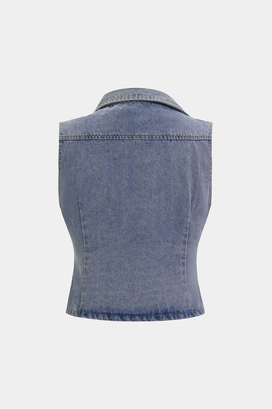Denim asymmetrische tanktop met knoopjes