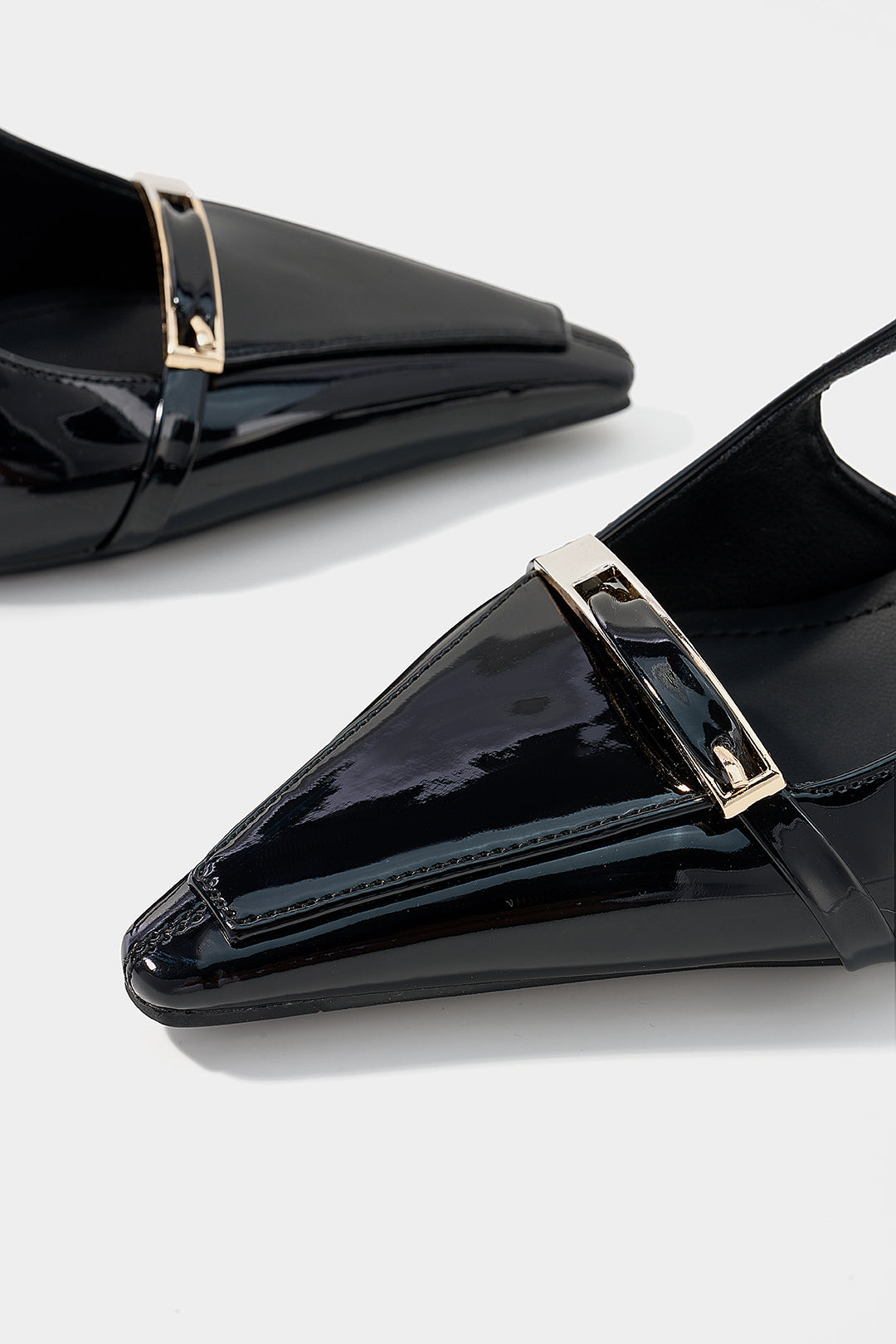 Metallic leren-look hakken