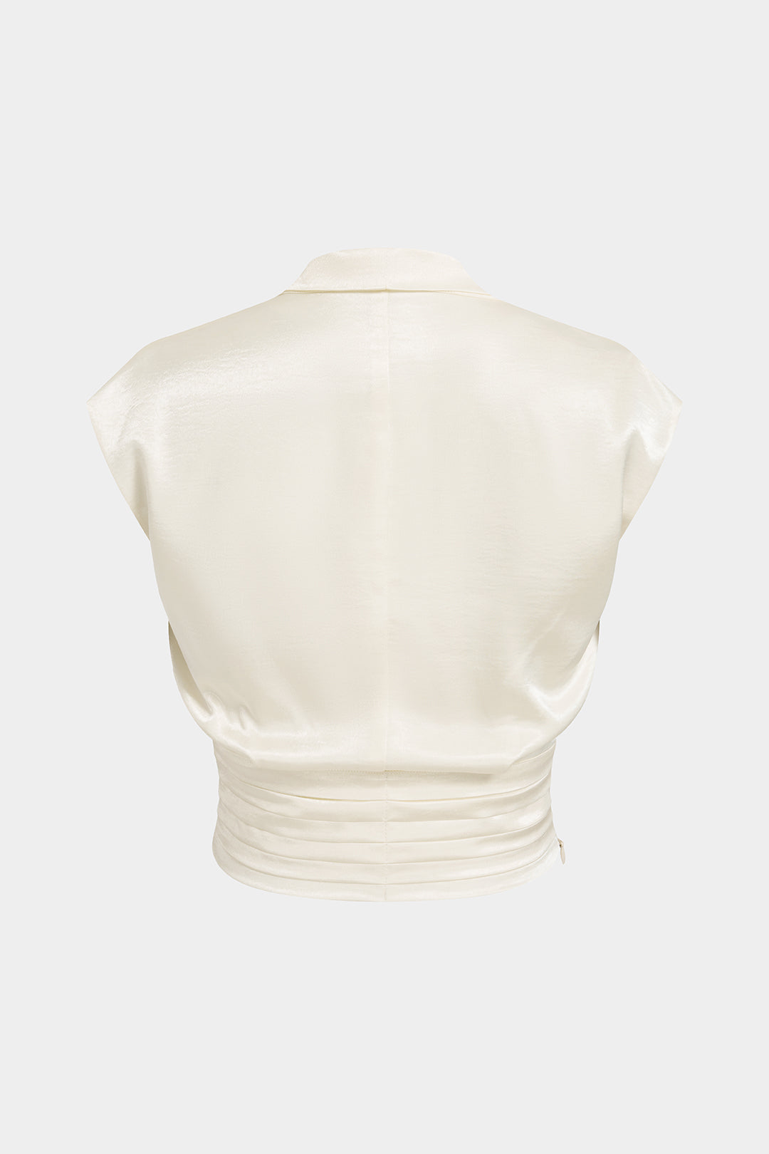 Satijnen asymmetrische tanktop met ruches