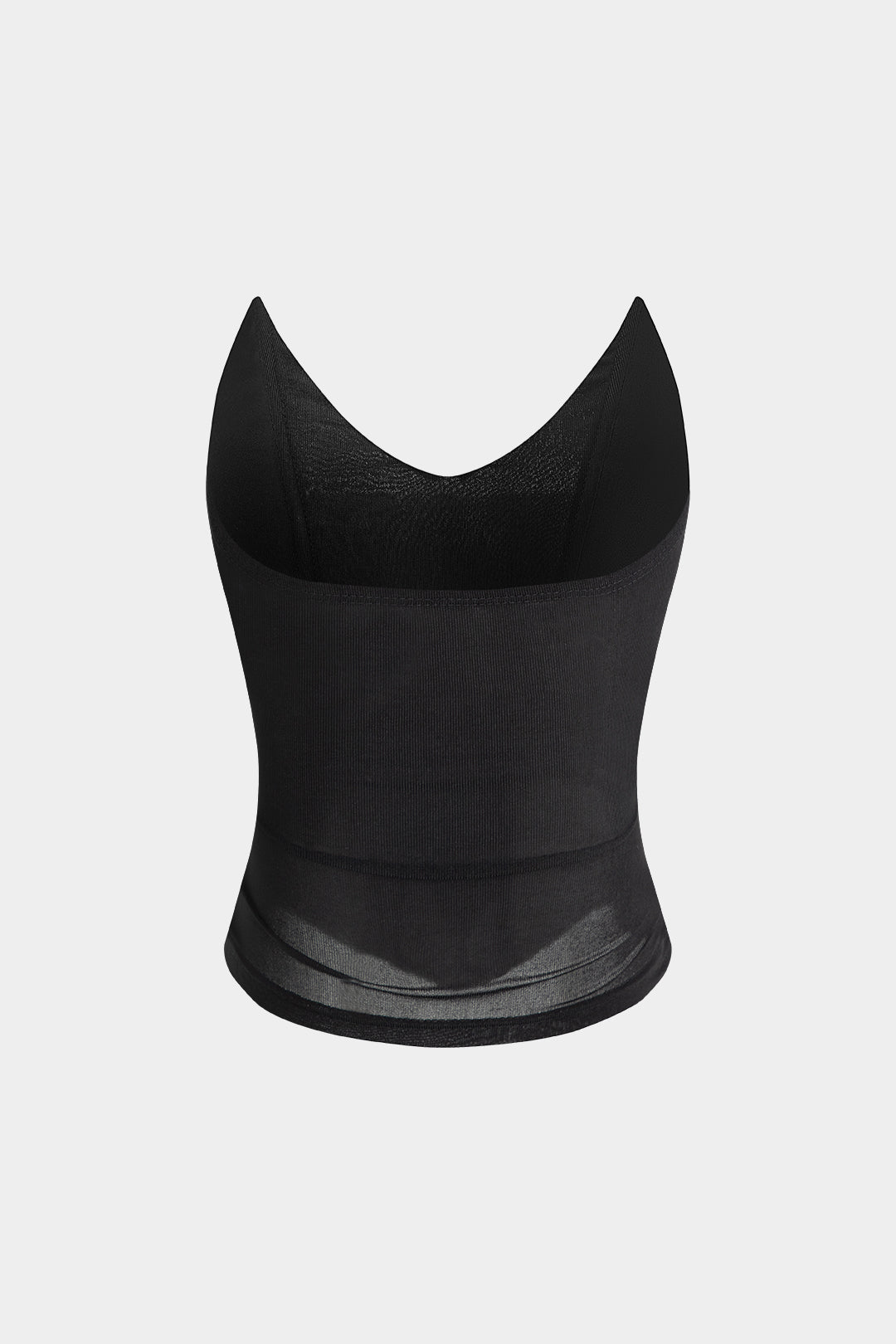 Strapless top met V-hals