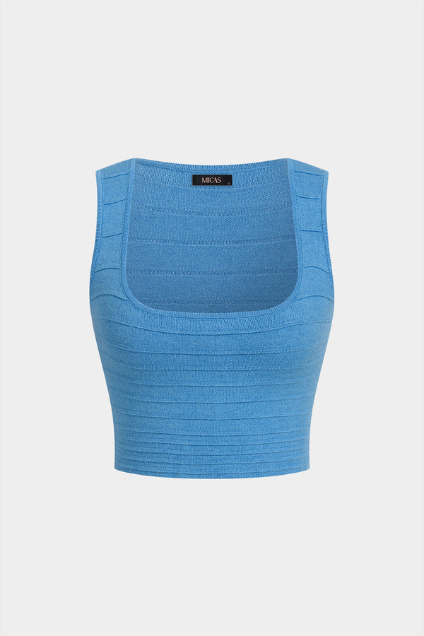 Gebreide tanktop met vierkante hals