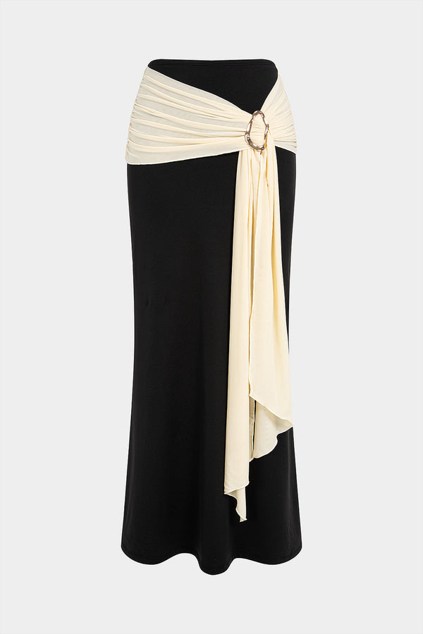 Mesh patchwork rok met ruches