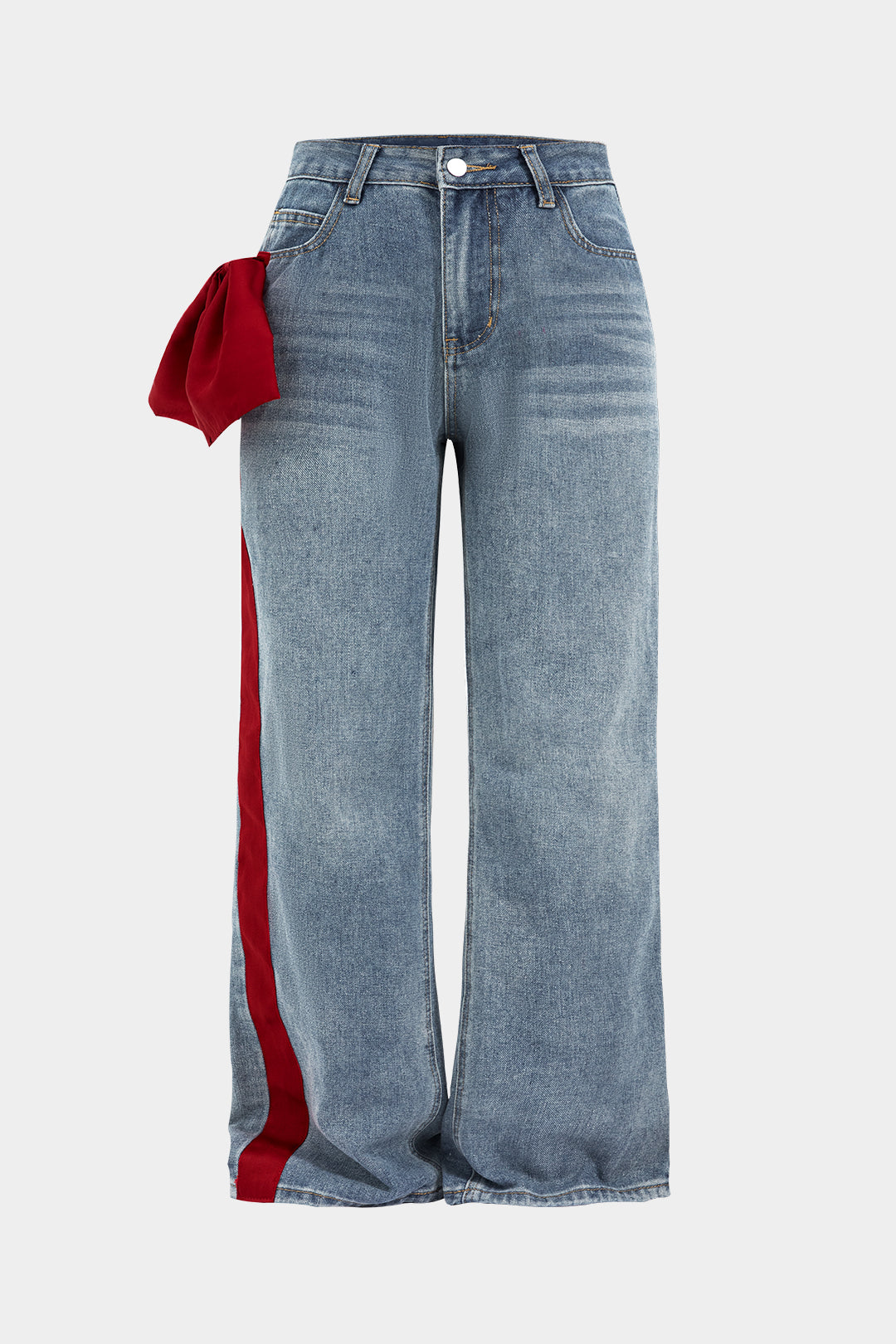 Patchwork jeans met rits