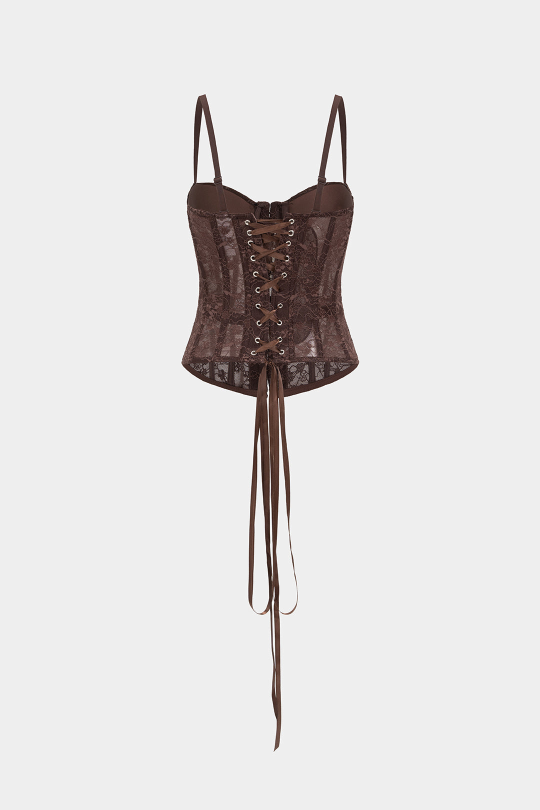 Transparante top met kant en borduursel