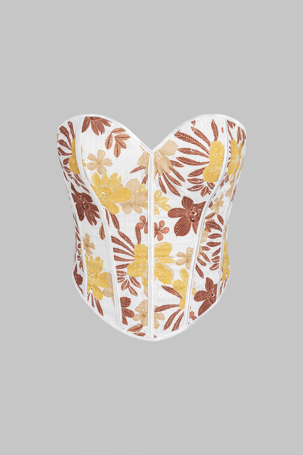 Kiki - Bloemenprint strapless top