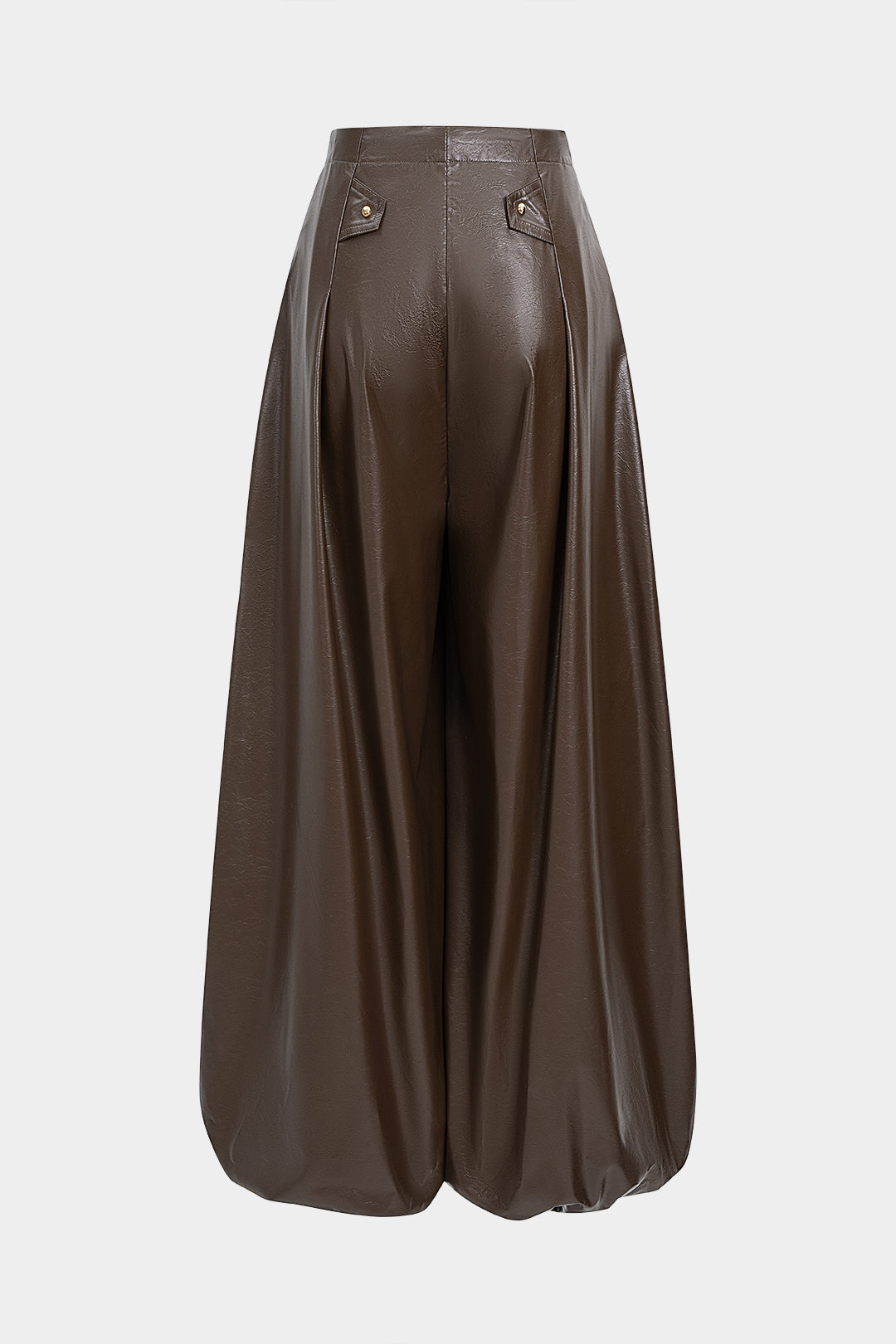 Leren-look pantalon met strik