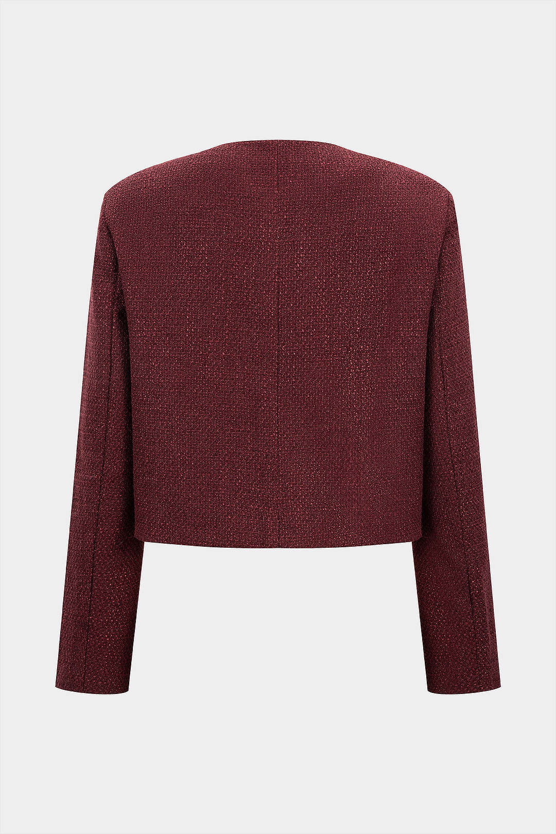 Tweed metallic top met ronde hals, knoopjes en zakken