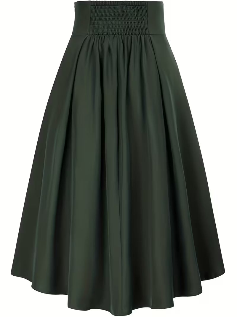 Midi-Rok met Gerimpelde Taille