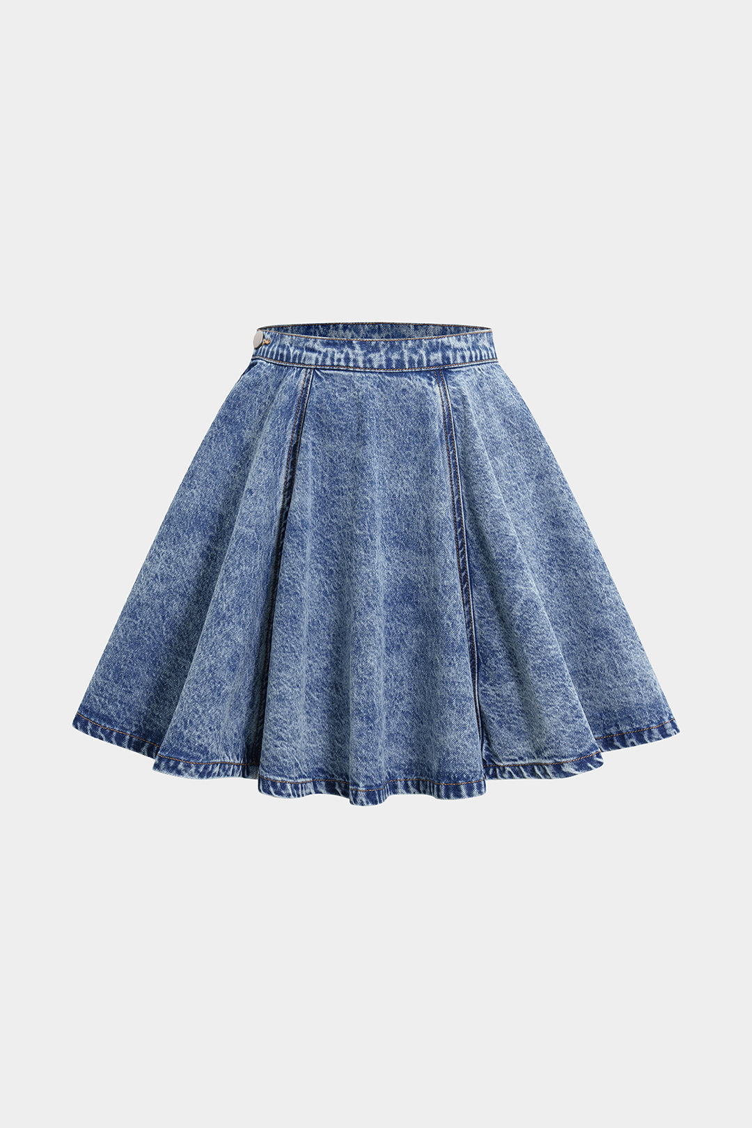 Denim minirok met ruches