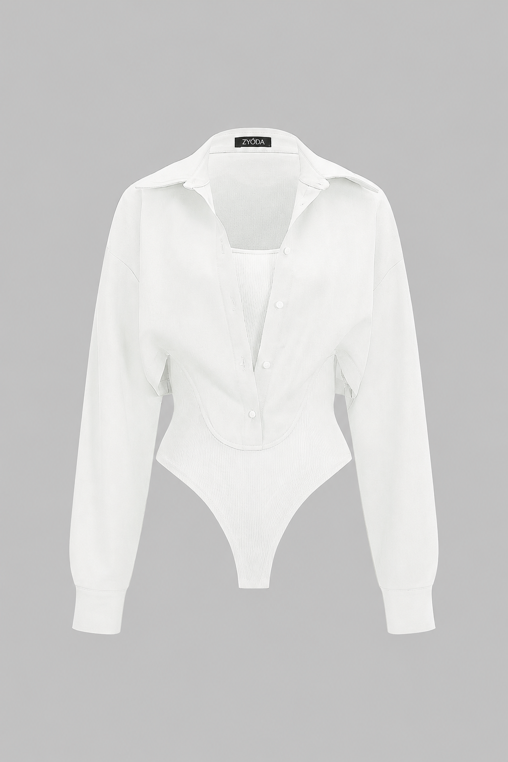 Patchwork Button Long Sleeve Bodysuit