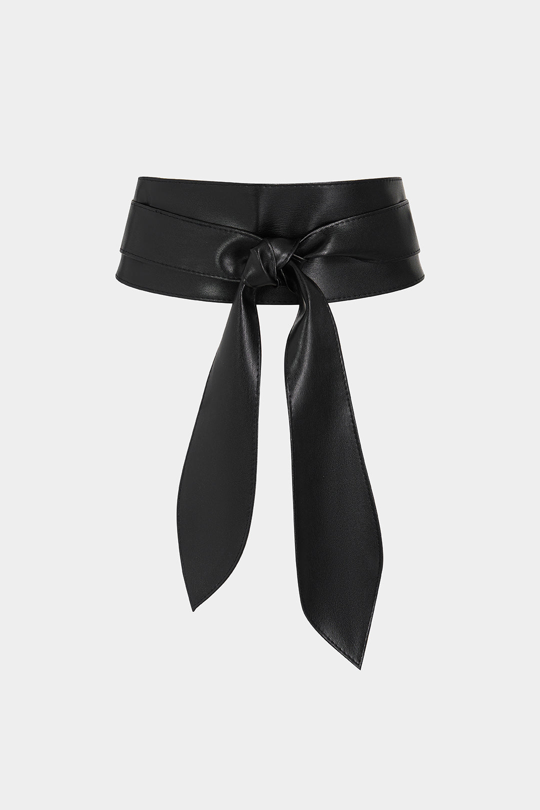 Leren-look korset met knoopdetail