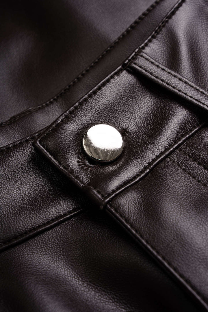 Leren Short met Wijde Pijpen en Kant