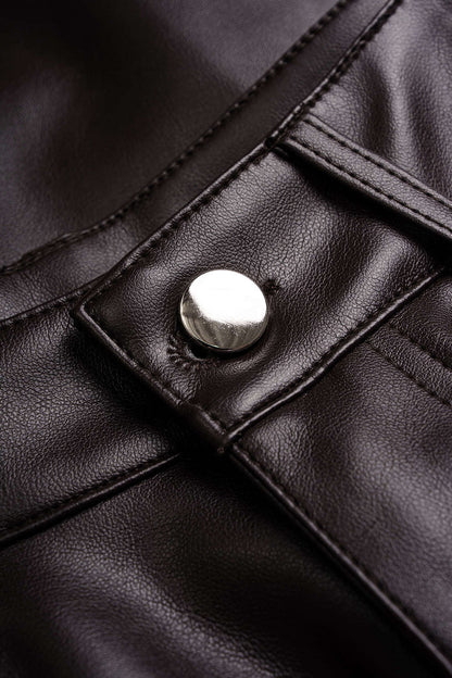 Leren Short met Wijde Pijpen en Kant