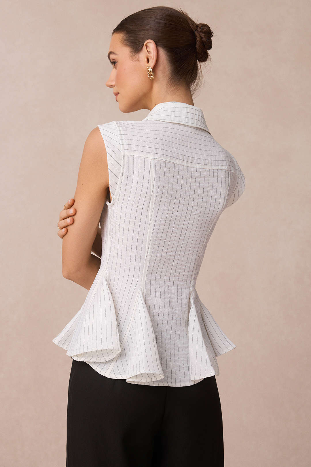 Gestreepte blouse met revers