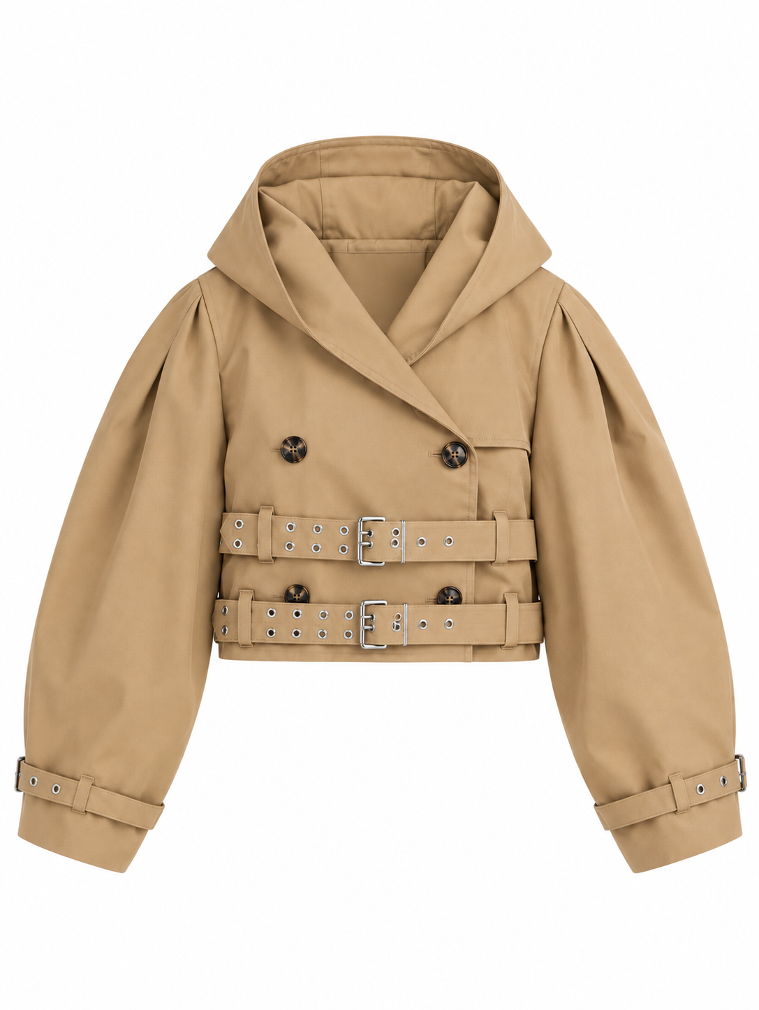 Vintage Oversized Trench jas met Capuchon