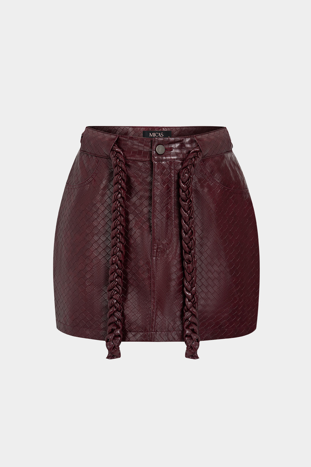 Leren-look minirok