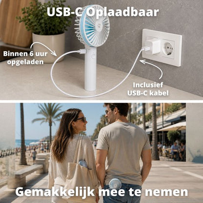 Draagbare Handventilator - Oplaadbaar