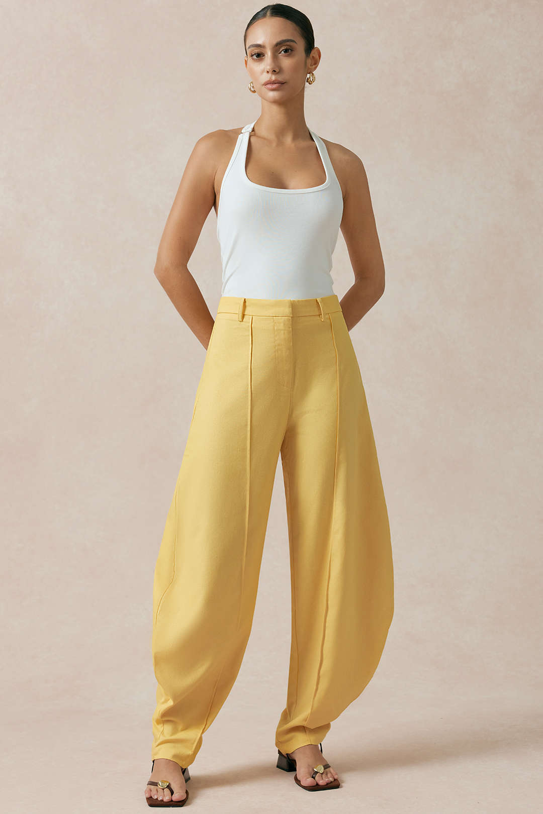 Margot - Effen broek met wijde pijpen