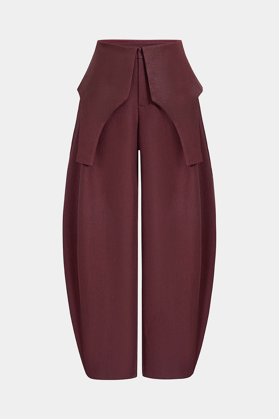 Satijnen patchwork pantalon met rits en ballonmodel
