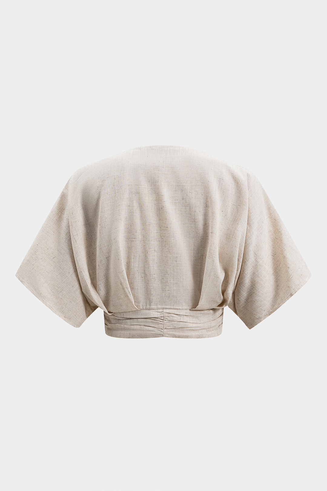 Linnen metallic blouse met korte mouwen