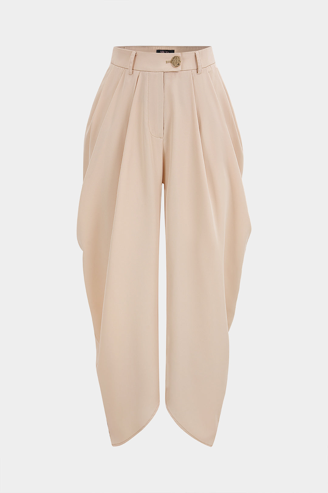 Broek met hoge taille en ruches