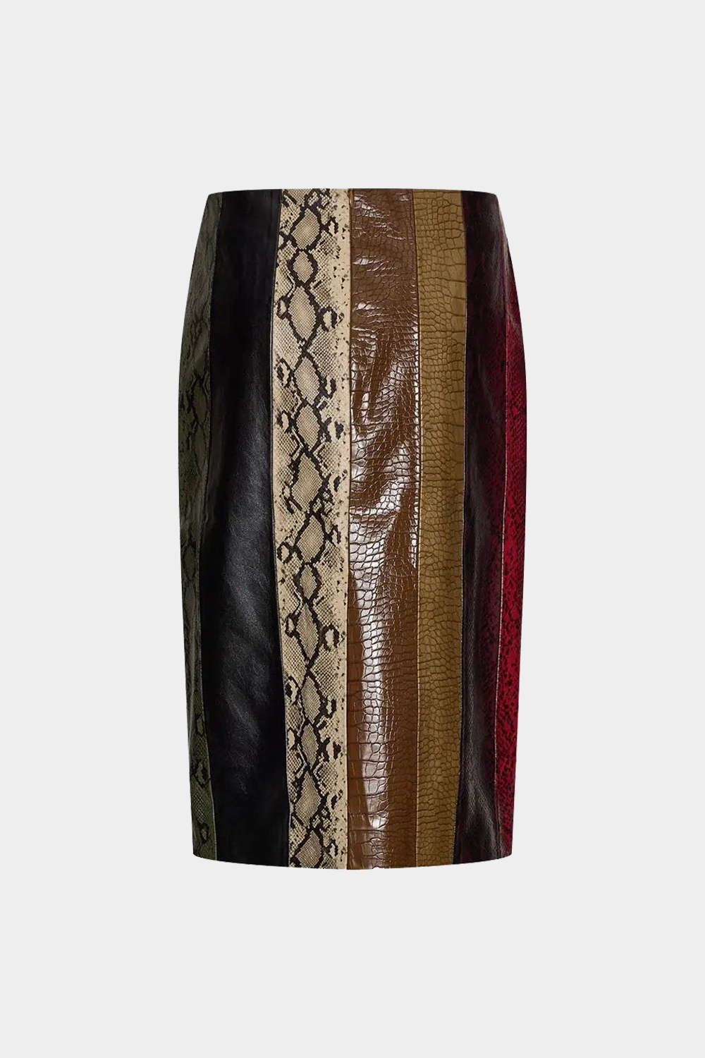 Jet - Leren-look patchwork rok