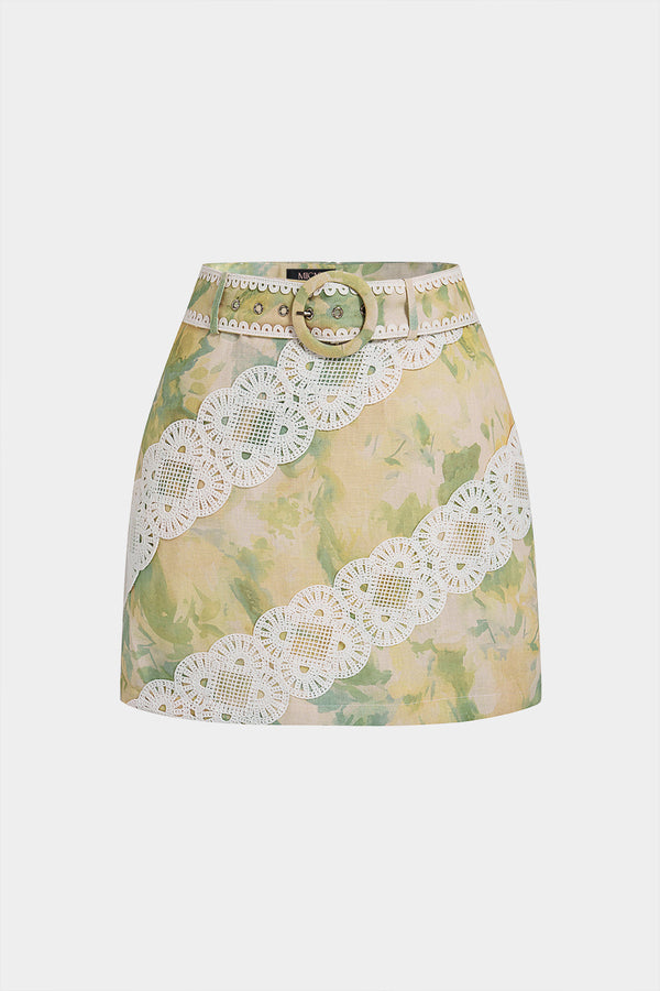 Bloemenprint minirok met riem