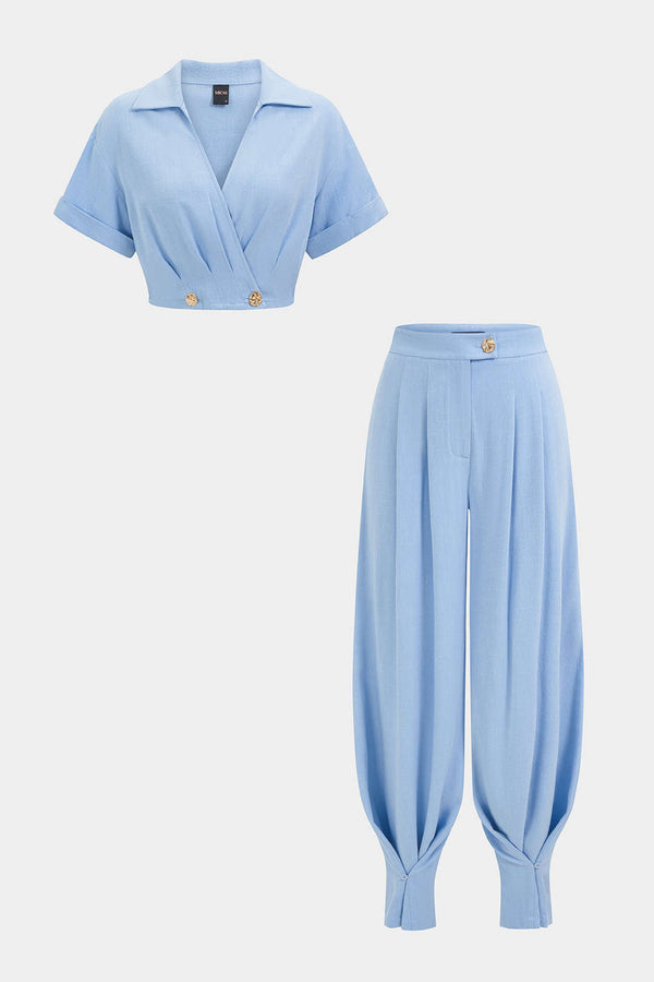 Linnen set met top en broek