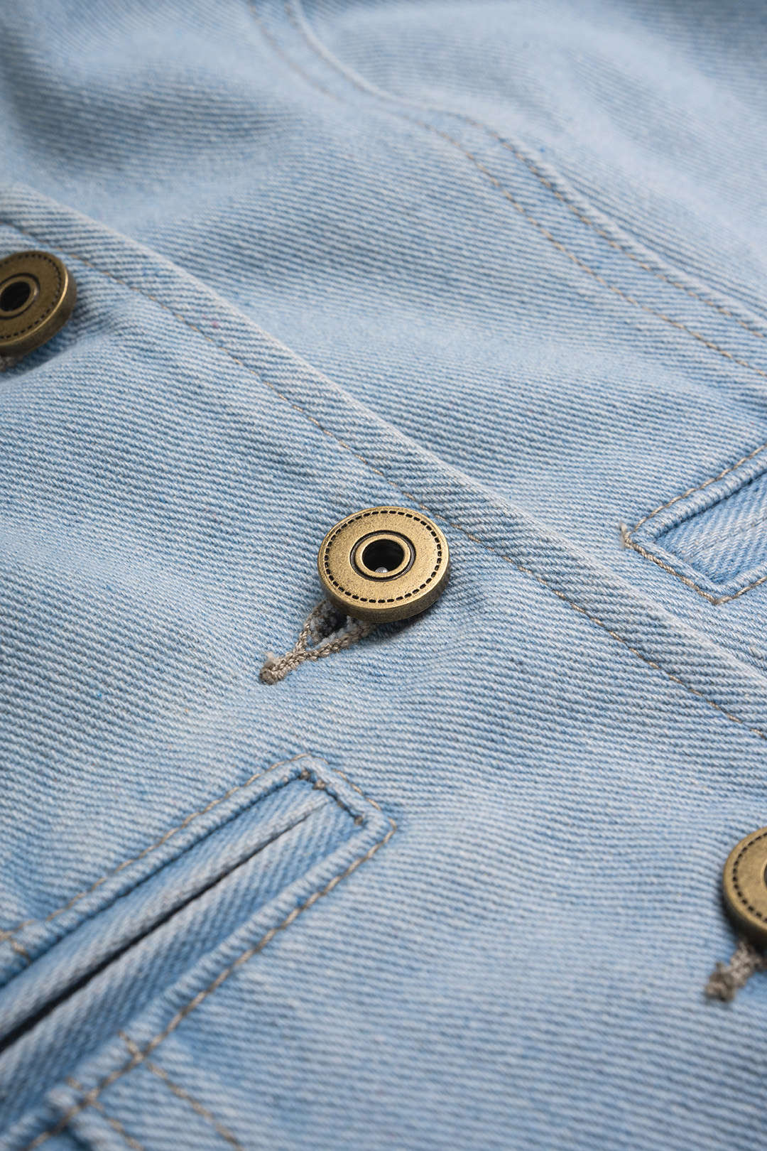 Denim metallic gilet met halternek