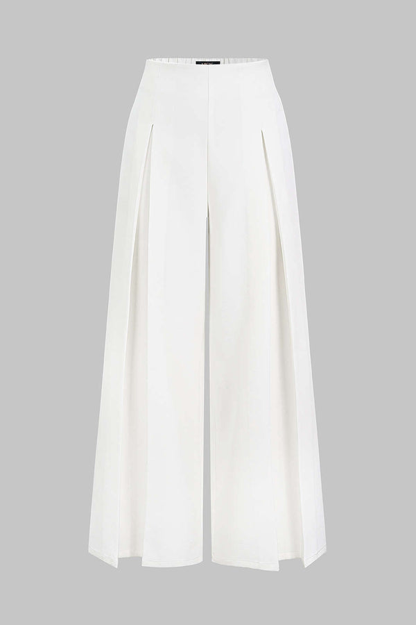 Sofie - Effen broek met hoge taille en wijde pijpen