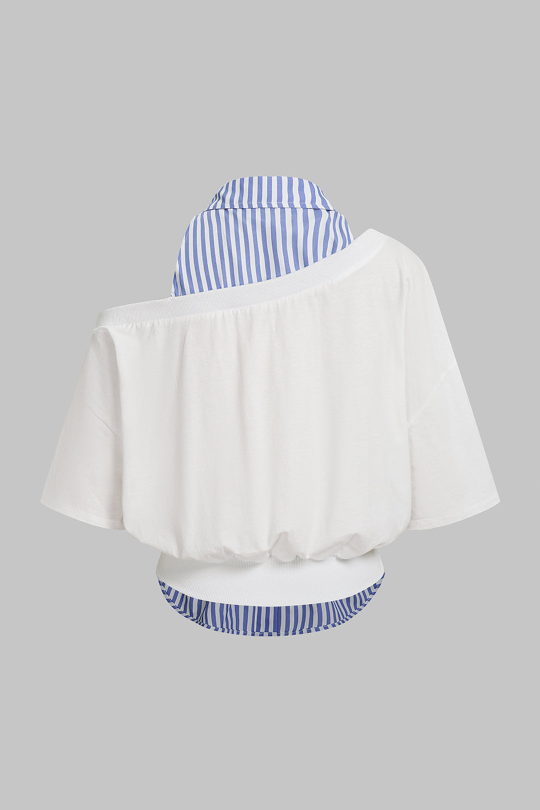 Patchwork asymmetrisch T-shirt met korte mouwen