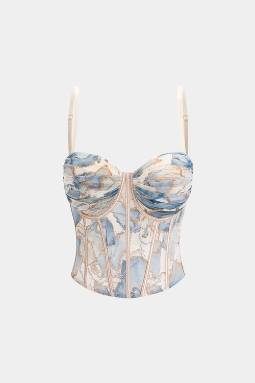 Corset cami top met bloemenprint