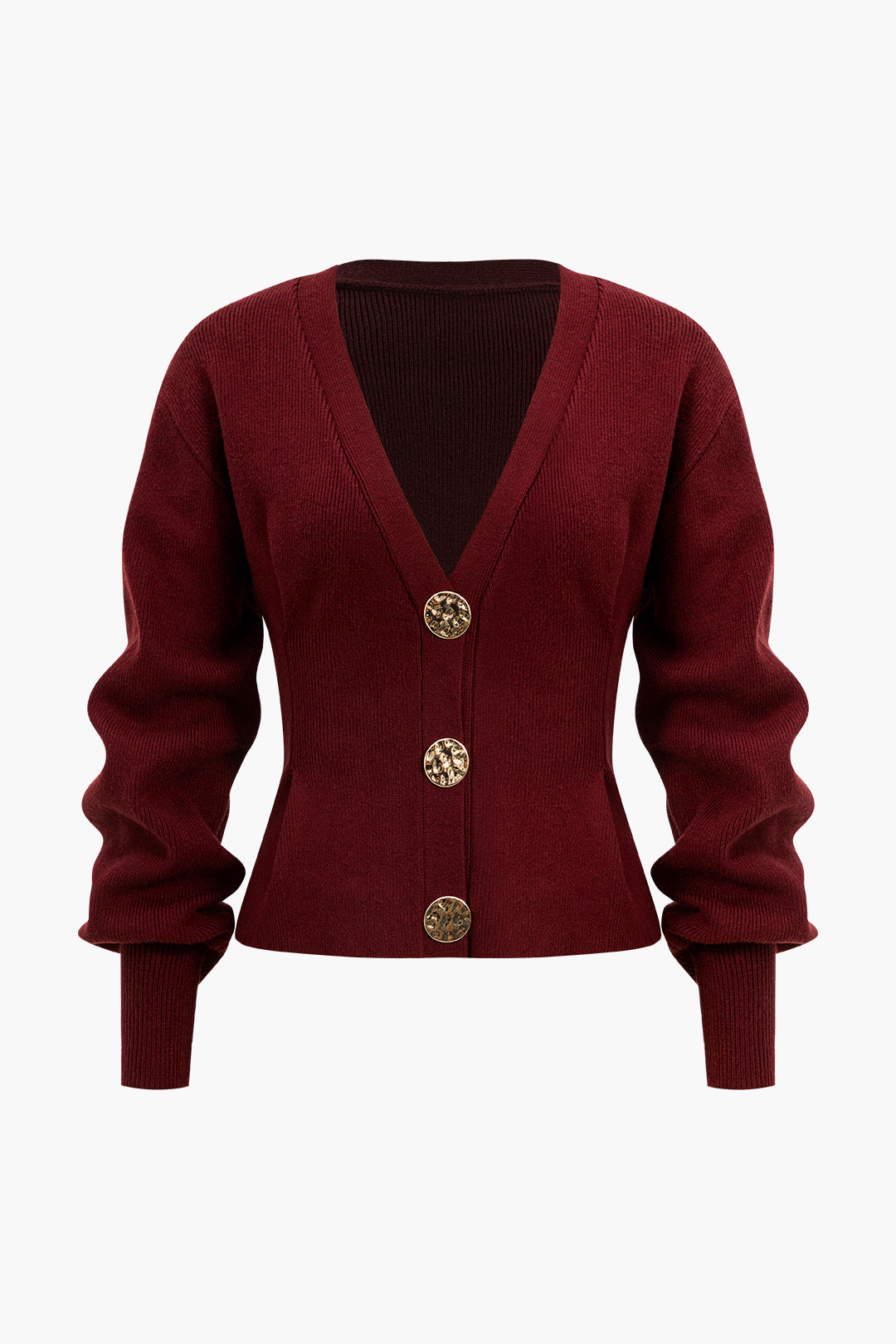 Gebreid vest met knoopjes en V-hals