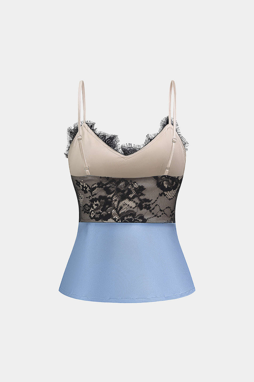 Anouk - Patchwork top met kant