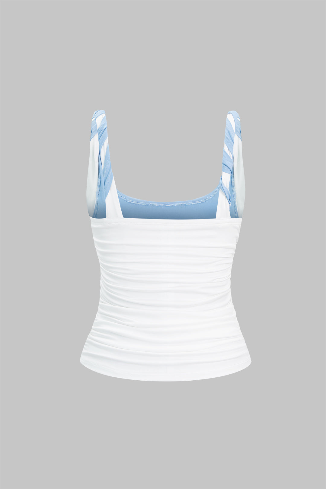 Top met gedraaid detail, knoopdetail en ruches