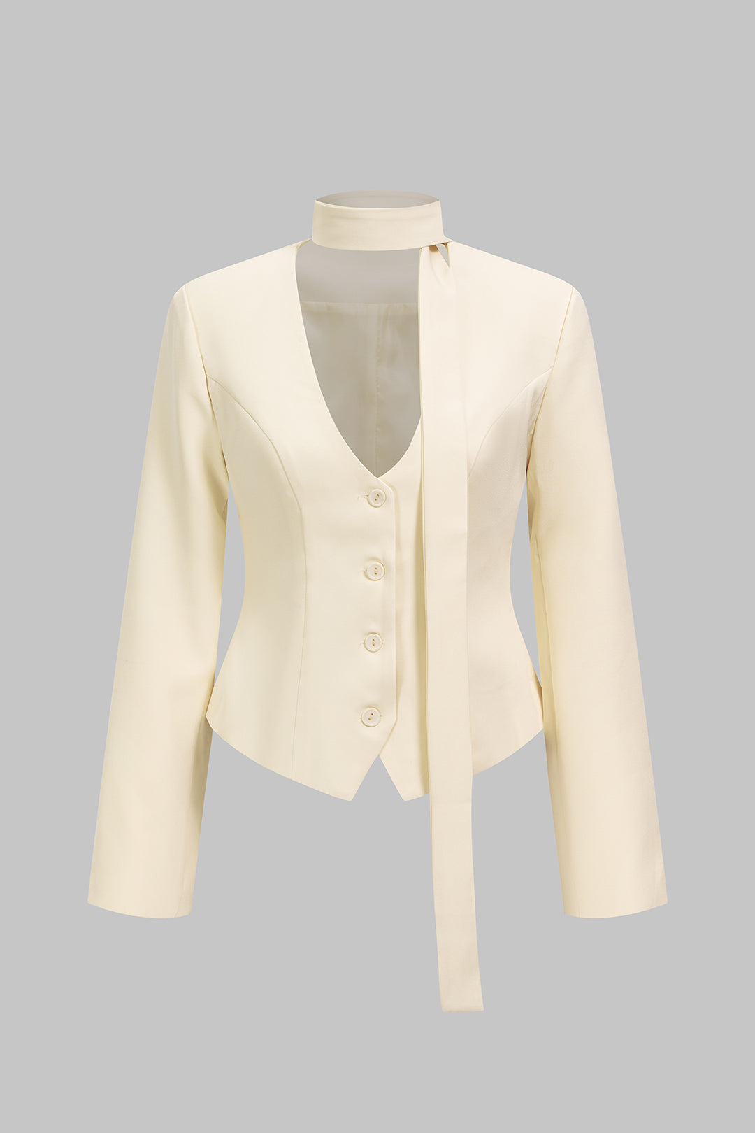 Blazer met V-hals en knoopjes