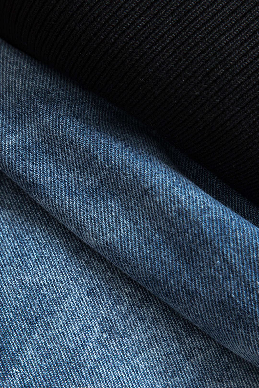 Patchwork denim jasje met rits
