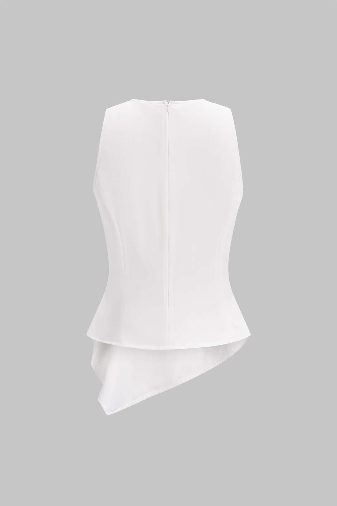 Asymmetrische tanktop met uitsnijding en knoopjes