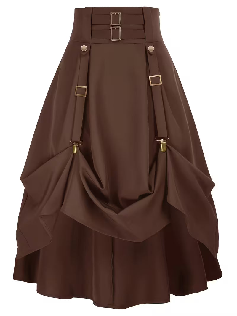 Midi-Rok met Gerimpelde Taille