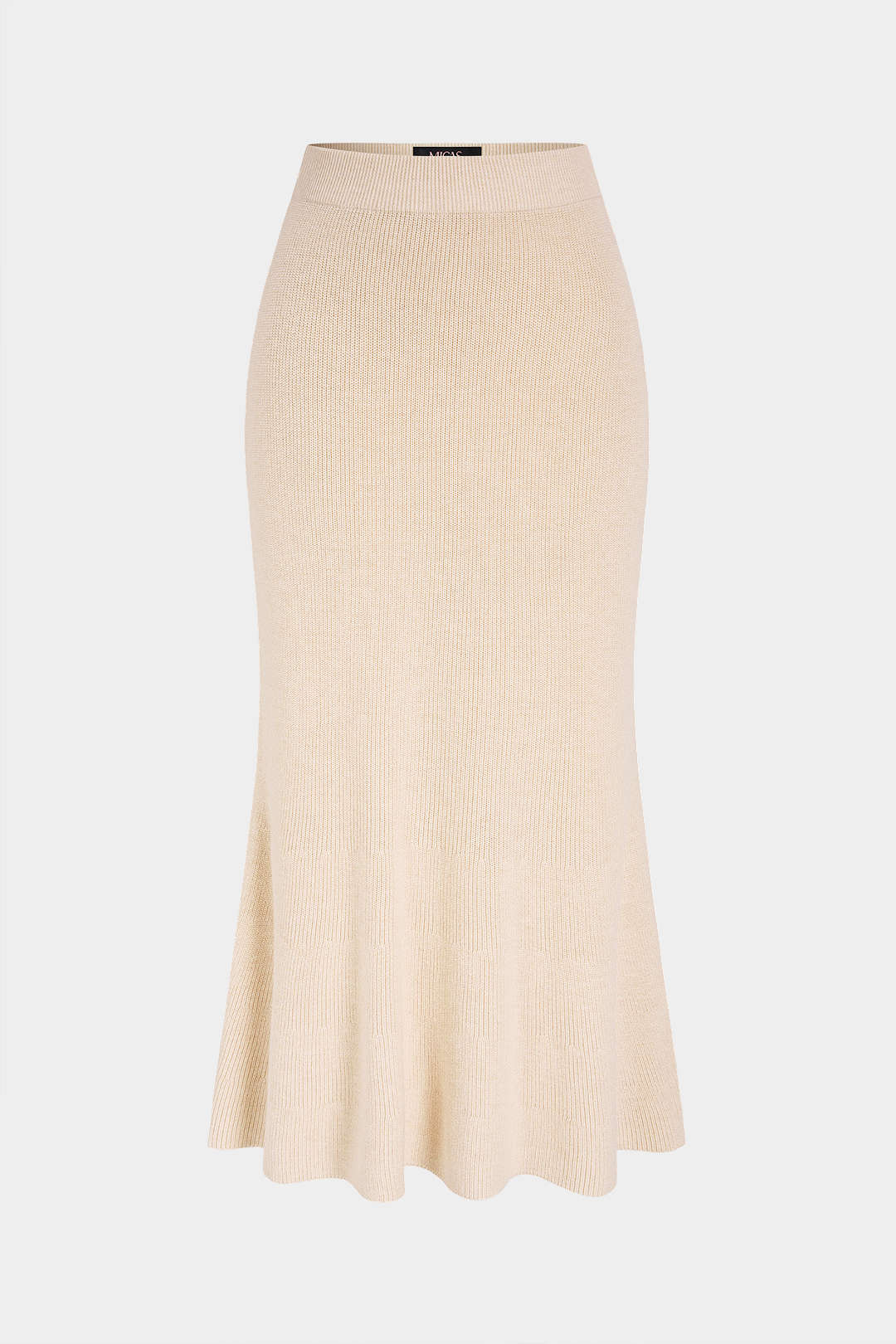Gebreide wollen rok met hoge taille