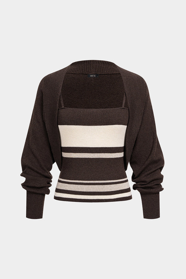Aurora - Gebreide set met top en vest
