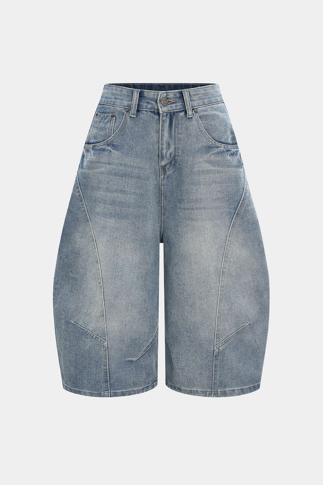 Zara - Denim short met zakken en wijde pijpen