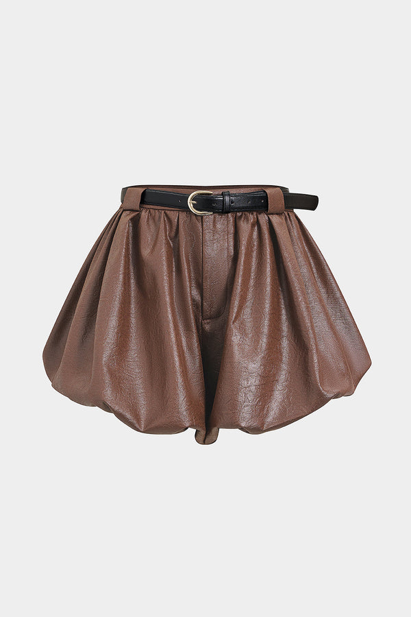 Short met ruches en riem