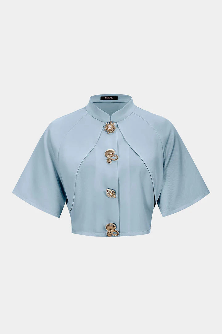 Slim fit blazer met metallic textuur